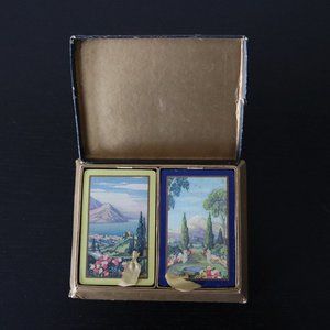 1930s Complete American Beauty Playing Cards Double Deck in Box US Playing